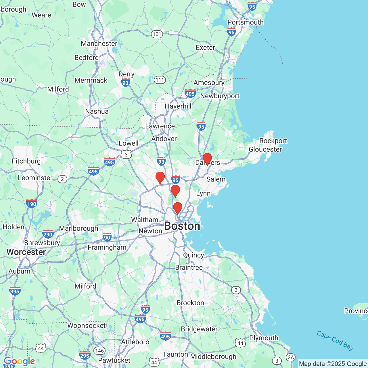 Google map image of our locations