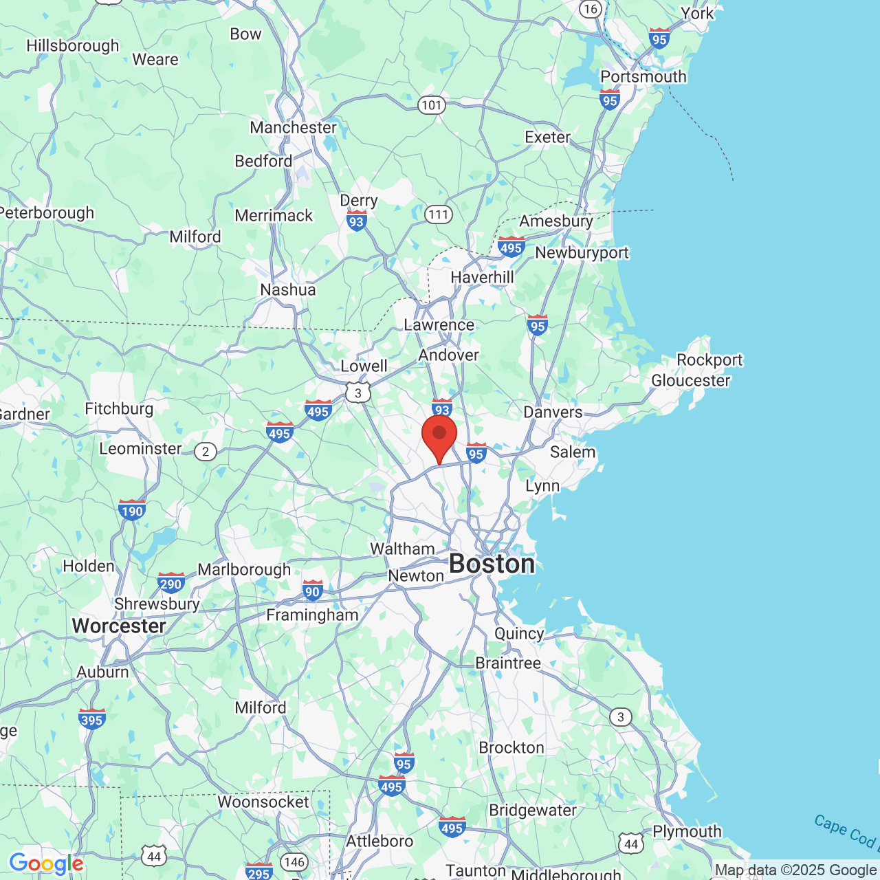 Google map image of our location in 300 Trade Center Woburn, MA